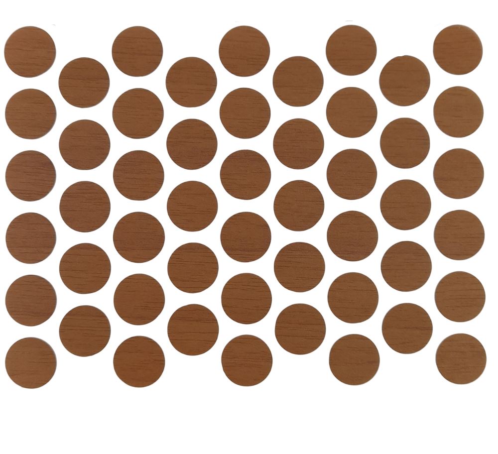 Screw cover caps Self-Adhesive - Natural Walnut 14mm Furnica 