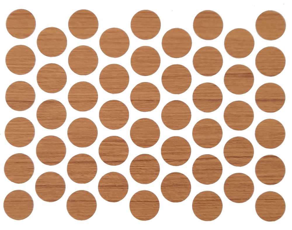 Screw cover caps Self-Adhesive - Teak 14mm Furnica 