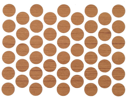 Screw cover caps Self-Adhesive - Teak 14mm Furnica 