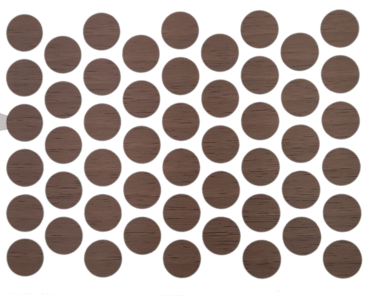 Screw cover caps Self-Adhesive - Venezia Walnut 14mm Furnica 