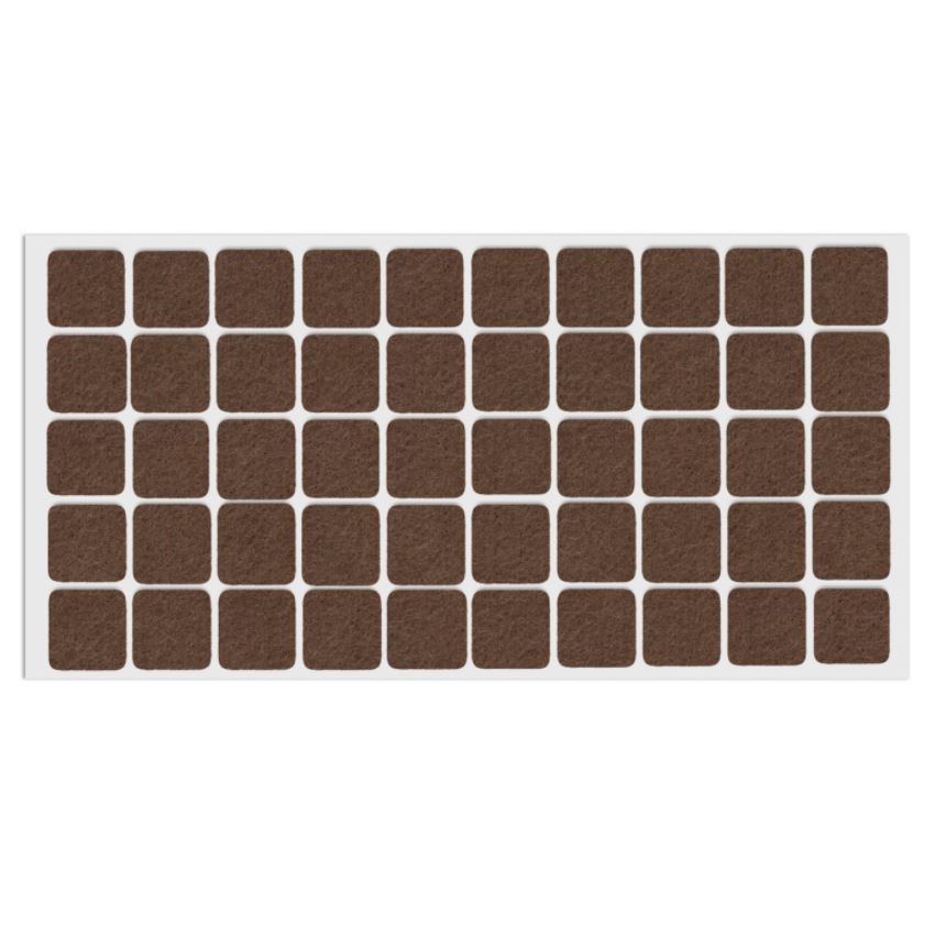 Self-Adhesive Felt Pad 20x20mm Brown NTP 