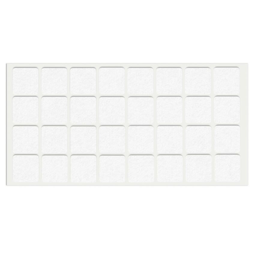 Self-Adhesive Felt Pad 25x25mm - White NTP 