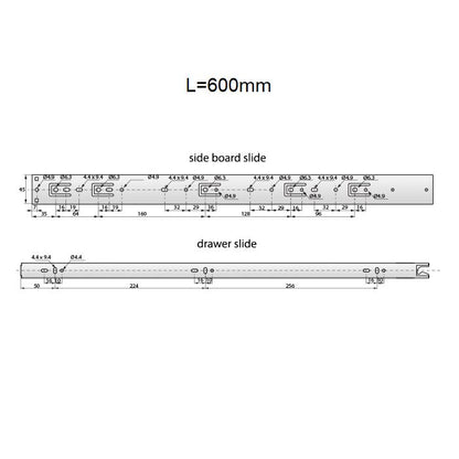 Set of Auto-Lock Ball Bearing Slides (left and right), H45 NTP 