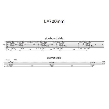 Set of Auto-Lock Ball Bearing Slides (left and right), H45 NTP 