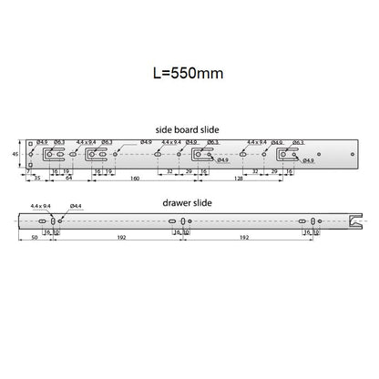 Set of Auto-Lock Ball Bearing Slides (left and right), H45 NTP 