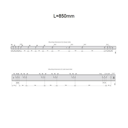 Set of Ball Bearing Slides (left and right), H53 NTP 