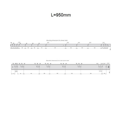 Set of Ball Bearing Slides (left and right), H53 NTP 