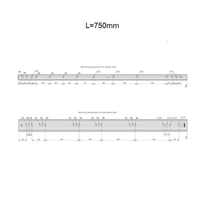 Set of Ball Bearing Slides (left and right), H53 NTP 