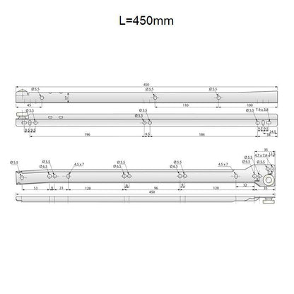 POM Roller Slides White 450mm