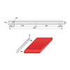 Side Strip for 38mm Worktop R-3, Silver Anodized