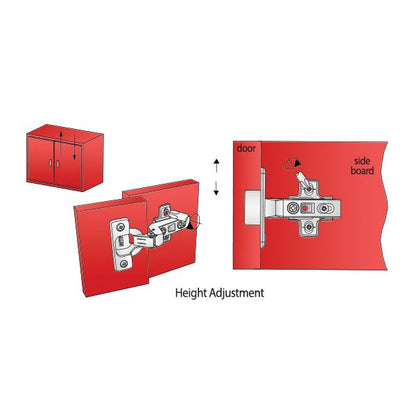 Soft-Close Hinge, H0 Mounting Plate with EURO Screws, Flush Doors Soft Close Furnica 