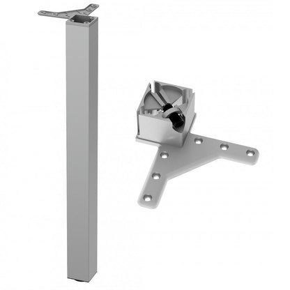 Square Furniture Leg 710mm, Aluminum, ZnAl Mounting Plate Furnica 