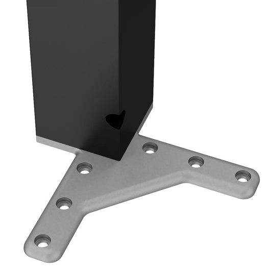 Square Furniture Leg 710mm, Black, ZnAl Mounting Plate Furnica 