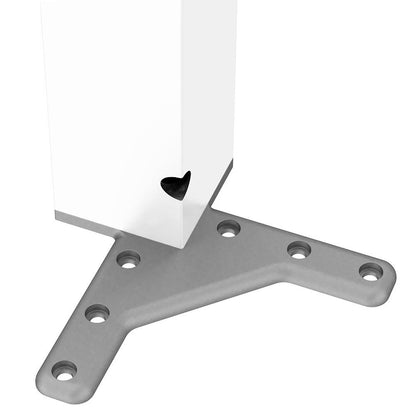 Square Furniture Leg 710mm, White, ZnAl Mounting Plate Furnica 