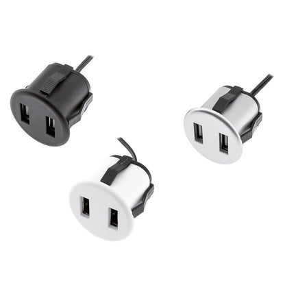 USB Charger + Power Supply Furnica Aluminum Round EU