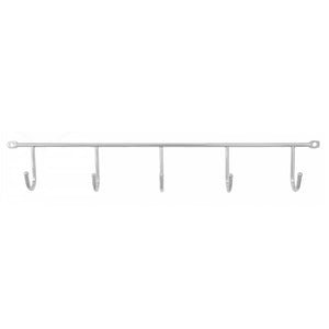 Wall mounted clothes rail L=400mm, 5 Hooks