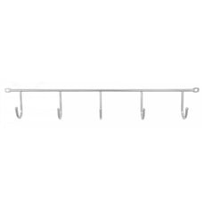 Wall mounted clothes rail L=400mm, 5 Hooks