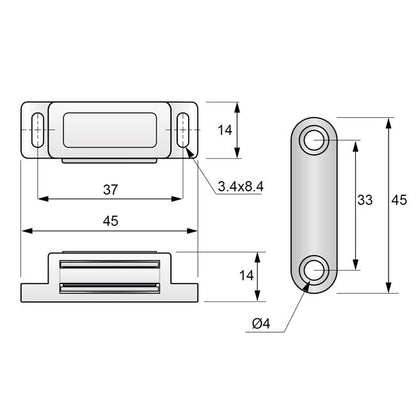 White Magnetic Door Catch NTP 