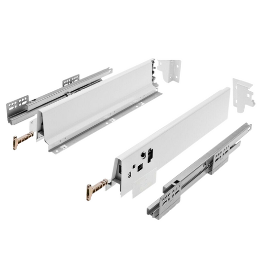 Soft-Close Drawer System, LOW, H: 68mm, White 500mm
