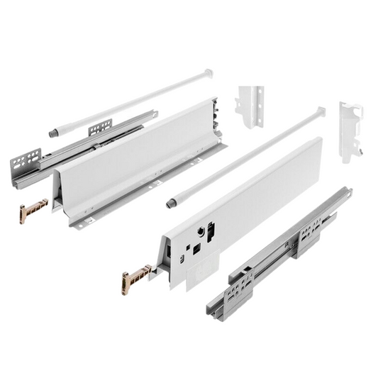 Soft-Close Drawer System, MEDIUM, H: 142mm, White 500mm