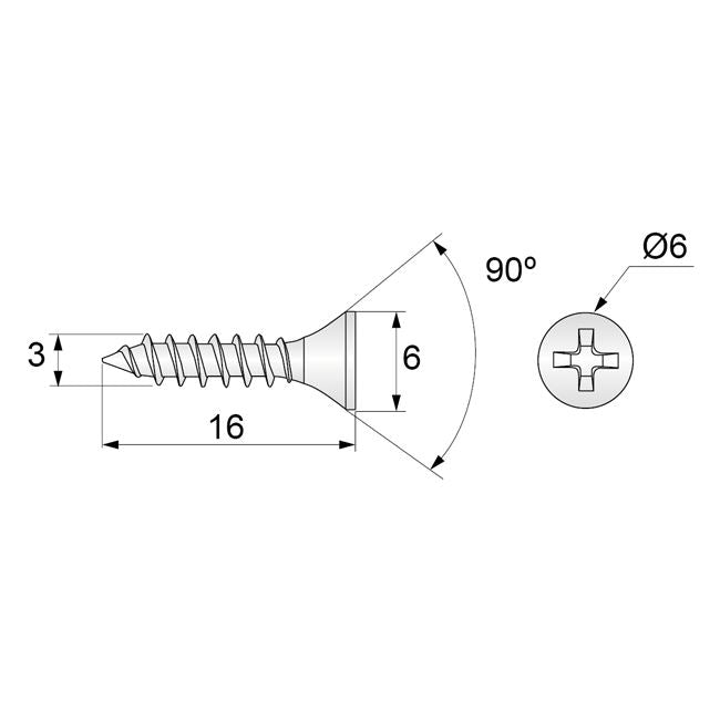 Wood Screws PH1 3.0x16mm White Zinc (1000 pcs) NTP 